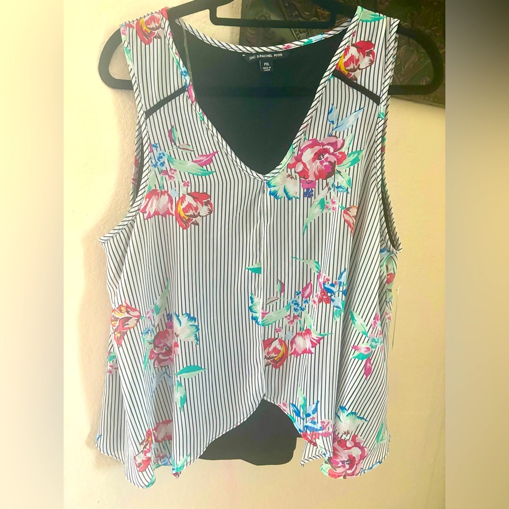 NWT Zack & Racheal PXL floral and striped top